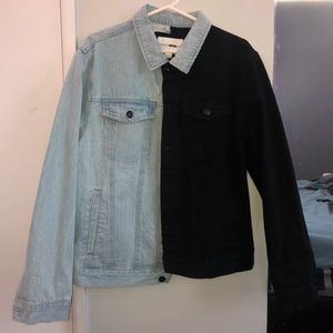 Two Toned Mens Denim Jacket Med 